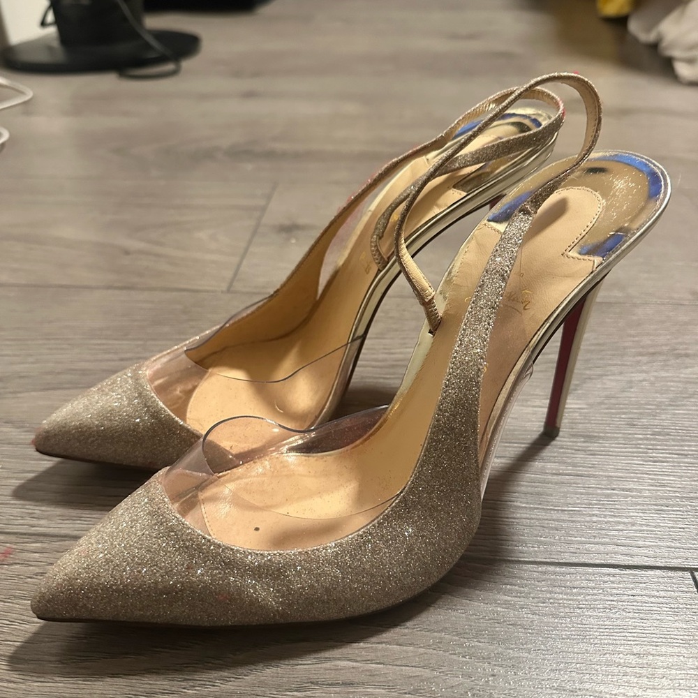 Christian Louboutin Glitter Slingbacks